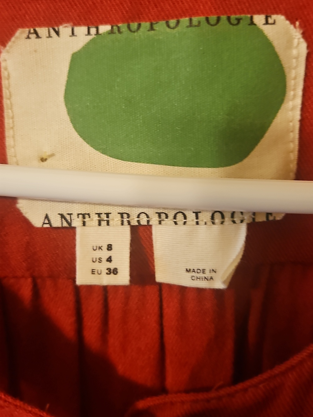 Anthropologie Deep Rust Red Cotton Dress - Picture 2 of 5